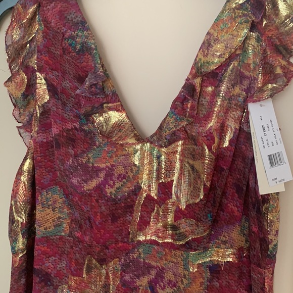 Nicole miller high low midi metallic floral.  New with tags - Picture 2 of 3